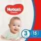 Подгузники детские Huggies Classic размер 3, 4-9 кг 15 шт