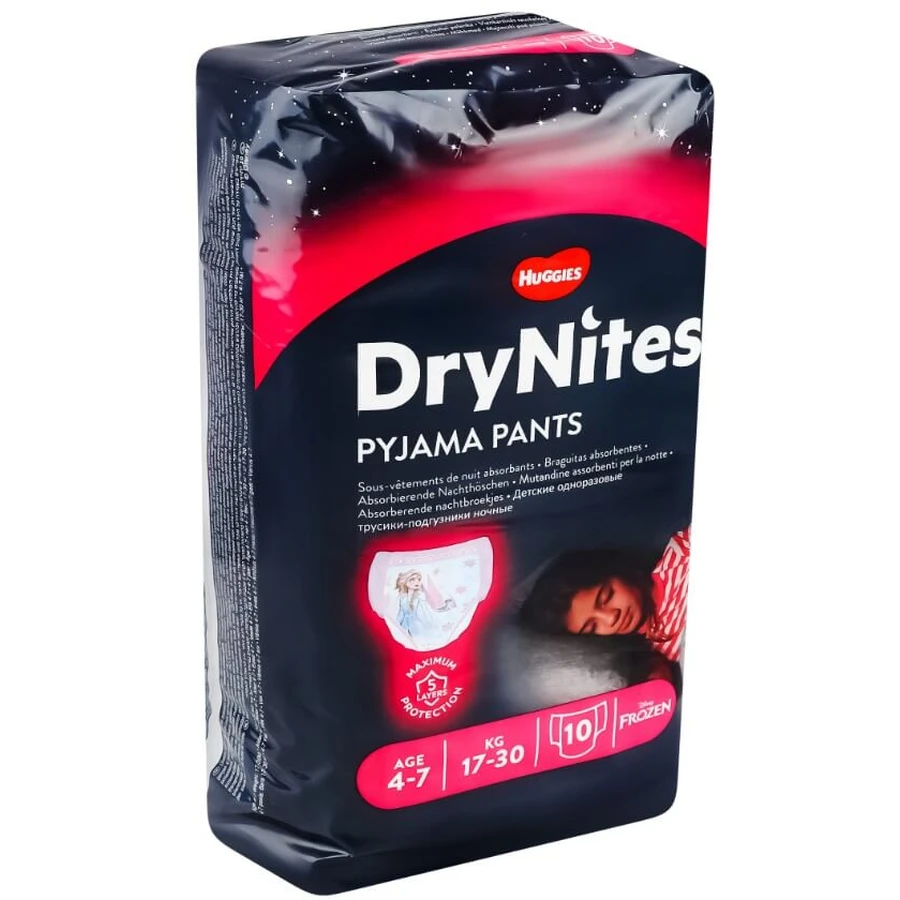 Подгузники-трусики Huggies DryNites Frozen для девочек 4-7 лет 17-30 кг, 10 шт.: цены и характеристики