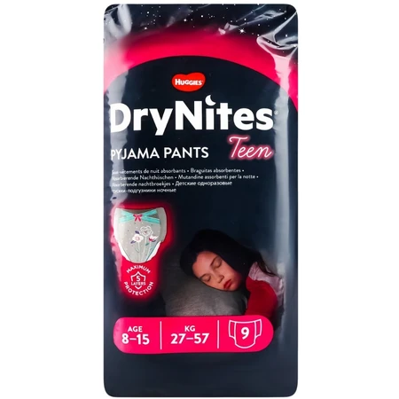 Подгузники-трусики Huggies DryNites Teen 27-57 кг для девочек 8-15 лет 9 шт.: цены и характеристики