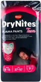 Подгузники-трусики Huggies DryNites Teen 27-57 кг для девочек 8-15 лет 9 шт.
