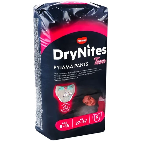 Подгузники-трусики Huggies DryNites Teen 27-57 кг для девочек 8-15 лет 9 шт.: цены и характеристики