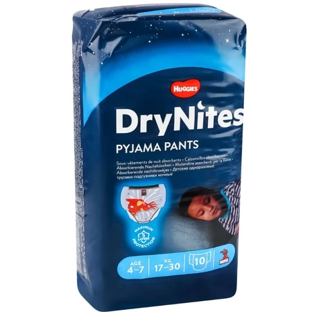 Подгузники-трусики Huggies DryNites Marvel 17-30 кг для мальчиков 4-7 лет 10 шт.: цены и характеристики