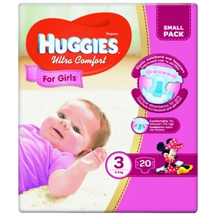 Підгузки Huggies Ultra Comfort 3 для дівчаток 20 шт