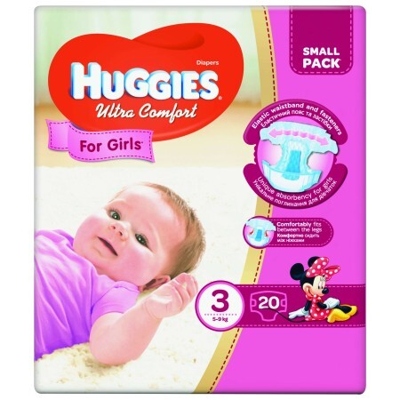 Підгузки Huggies Ultra Comfort 3 для дівчаток 20 шт