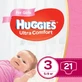 Подгузники Huggies Ultra Comfort 3 для девочек 21 шт