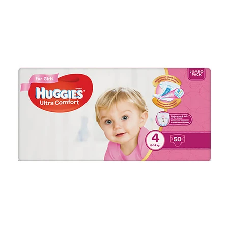 Подгузники Huggies Ultra Comfort 4 Jumbo для девочек 50 шт: цены и характеристики