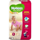 Підгузки Huggies Ultra Comfort 4+ для дівчаток 17 шт