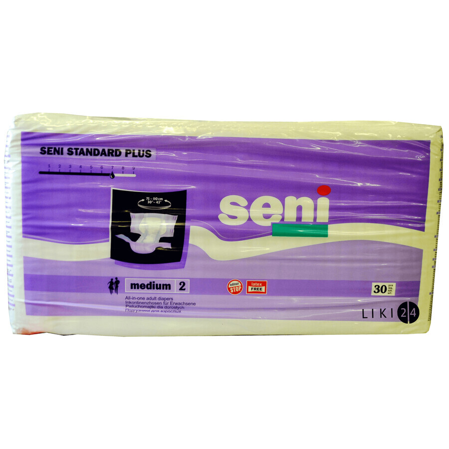 Подгузники для взрослых Seni Standard Plus Medium 30 шт: цены и характеристики