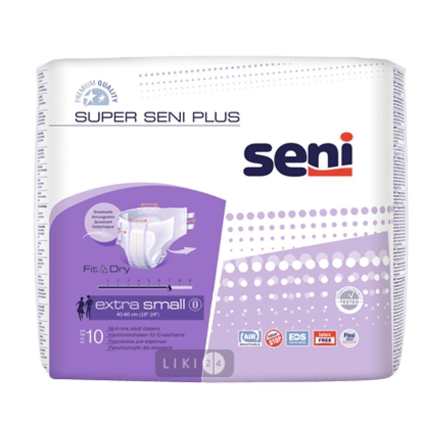 Підгузки для дорослих Seni Super Plus Extra Small №10: ціни та характеристики