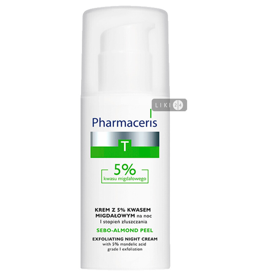 Нічний крем-пілінг для обличчя Pharmaceris T Sebo-Almond-Peel c 5% мигдальної кислотою 50 мл: ціни та характеристики