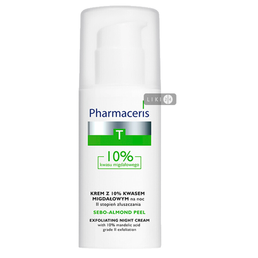 Нічний крем-пілінг для обличчя Pharmaceris T Sebo-Almond-Peel c 10% мигдальною кислотою 50 мл: ціни та характеристики