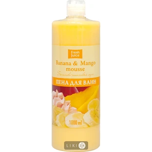 Пена для ванн Fresh Juice Banana & Mango muss бананово-манговый мусс, 1000 мл