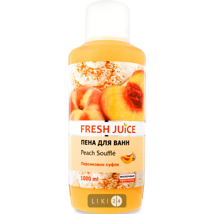Піна для ванн Fresh Juice Peach souffle персикове суфле, 1000 л: ціни та характеристики