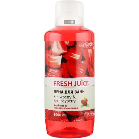 Пена для ванн Fresh Juice Strawberry & Red bayberry Клубника и красная восковница, 1000 мл