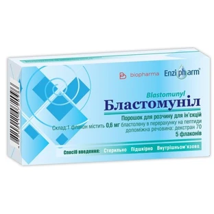 Бластомунил пор. д/п ин. р-ра 0,6 мг фл.