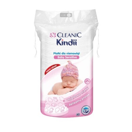Дитячі ватні пластини Cleanic Kindii 60 шт