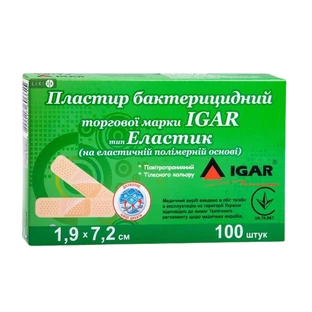 Пластырь бактерицидный игар 1,9х7,2 или 2,5х7,6, Эластик