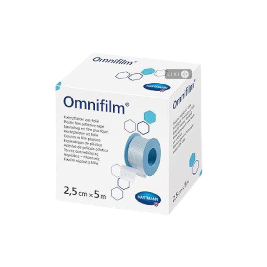Пластырь гипоаллергенный Omnifilm фиксирующий 2.5 см х 5 м 1 шт катушка: цены и характеристики