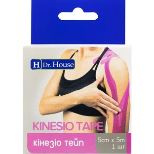Кинезио тейп H Dr. House, 5 см х 500 см розовый