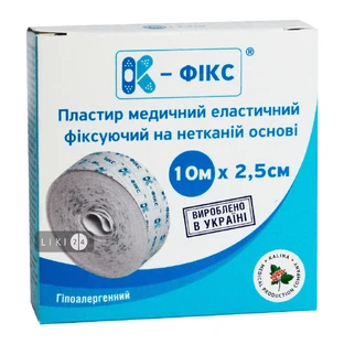 Пластир еластичний фіксуючий К-фікс 10 м х 2.5 см 1 шт