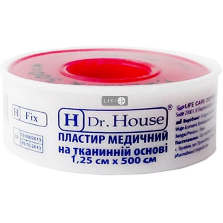 Пластир медичний "h dr. house" 1,25 см х 500 см катушка прозр. пластик., на неткан. основі: ціни та характеристики