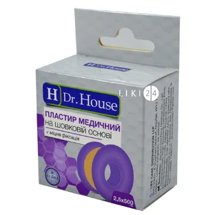 Пластир медичний Dr. House на шовковій основі котушка 2.5 см х 500 см 1 шт