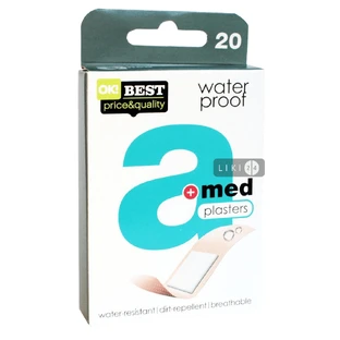 Пластир медичний A-med Waterproof на ре основі перфорований 20 шт