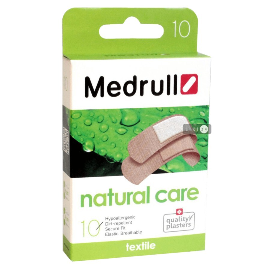 Пластир медичний Medrull Natural Care textile на тканинній основі 10 шт: ціни та характеристики