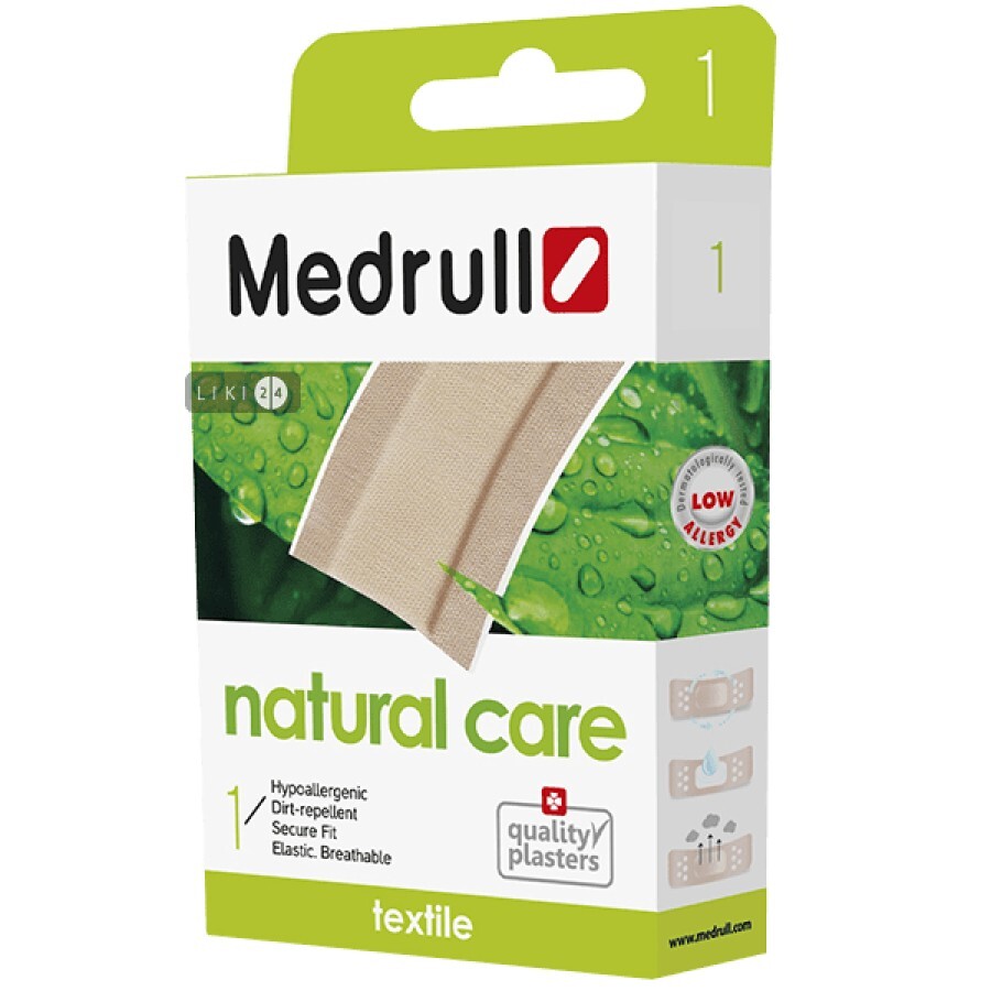 Пластир медичний Medrull Natural Care Textile на тканинній основі 50 см х 6 см 1 шт: ціни та характеристики