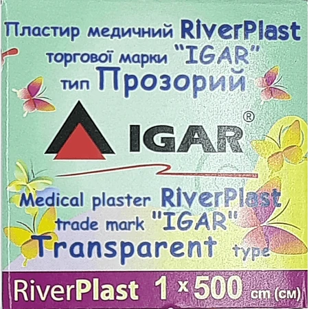 Пластир медичний Igar RiverPlast прозорий на поліетиленовій основі, 1 см х 500 см, 1 шт.: ціни та характеристики