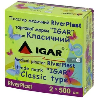Пластир медичний riverplast "ігар" 2 см х 500 см, Класичний (на бавов. осн.)