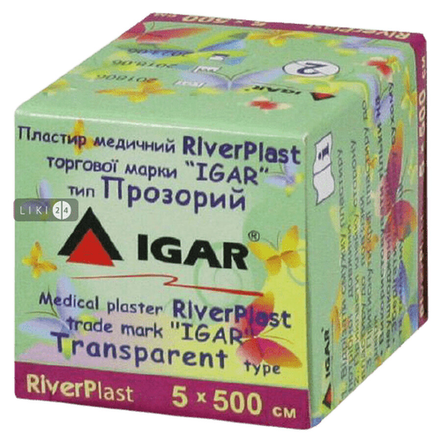 Пластырь медицинский Igar RiverPlast Прозрачный на полимерной основе 5 см х 500 см 1 шт: цены и характеристики