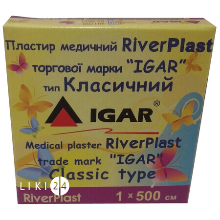 Пластырь медицинский Igar RiverPlast Классический на тканевой основе 1 см х 500 см 1 шт