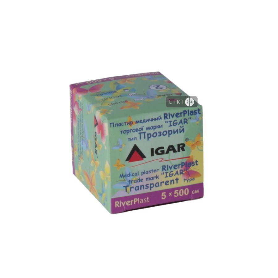 Пластир медичний Igar RiverPlast Прозорий на полімерній основі 5 см х 500 см 1 шт: ціни та характеристики