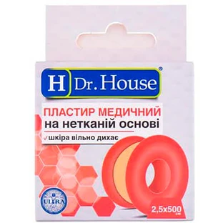 Пластир медичний ultra "h dr. house" 2,5 см х 500 см, неткан. з підвісом
