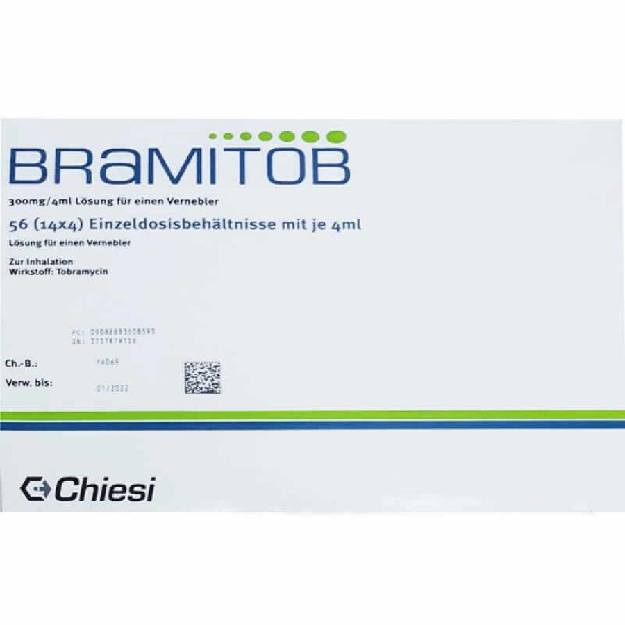 Брамитоб р-р д/инг. 300 мг/4 мл амп. 4 мл, стрип №56: цены и характеристики