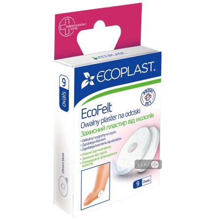 Пластырь мозольный Ecoplast защитный овальный 9 шт