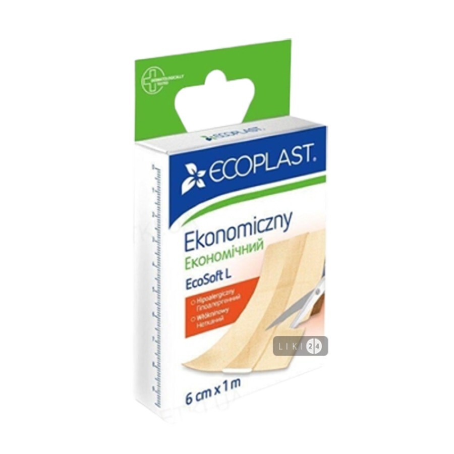 Пластырь медицинский Ecoplast EcoSoft L нетканый 6 см x 1 м 1 шт: цены и характеристики