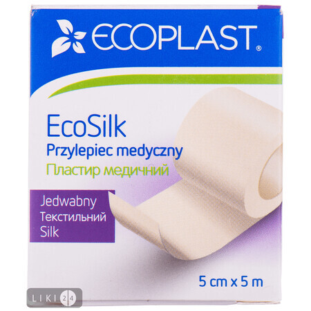 Пластир медичний Ecoplast EcoSilk на текстильній основі 5 см x 5 м 1 шт