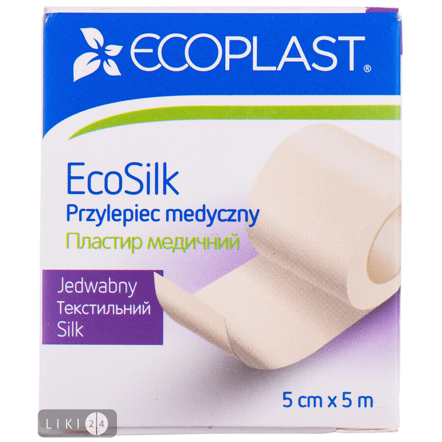 Пластырь медицинский Ecoplast EcoSilk на текстильной основе 5 см x 5 м 1 шт: цены и характеристики
