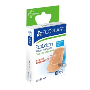 Набір пластирів медичних Ecoplast EcoCotton бактерицидних на тканій основі 72 х 38 мм, 10 шт