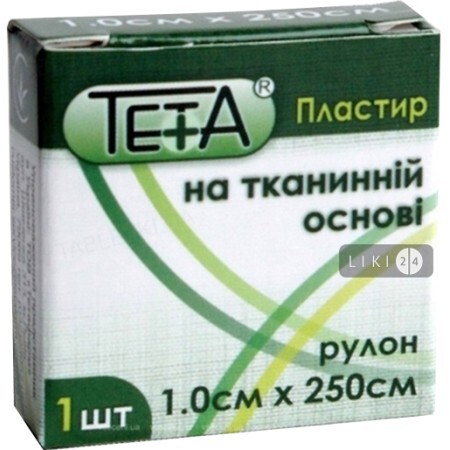 Пластырь медицинский Teta на тканевой основе 1 х 250 см 1 шт