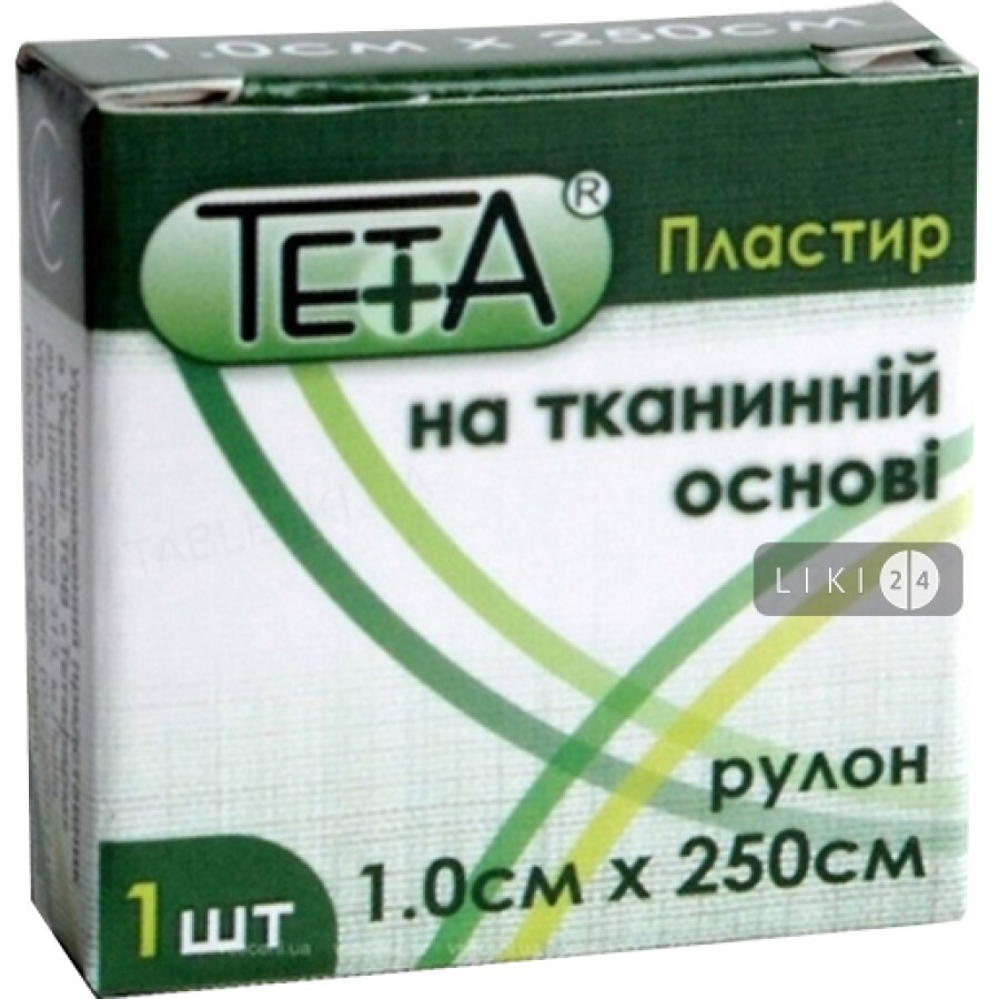Пластырь медицинский Teta на тканевой основе 1 х 250 см 1 шт: цены и характеристики