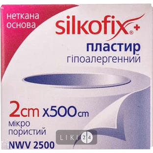 Пластыри медицинские фиксирующие silkofix 2 см х 500 см, гипоаллерг., на неткан. осн.