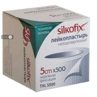 Пластыри медицинские фиксирующие silkofix 5 см х 500 см, гипоаллерг., на ткан. осн.