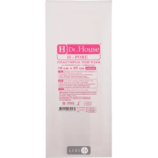 Пов'язка пластирна Dr. House H Pore стерильна неткана, 10x25 см