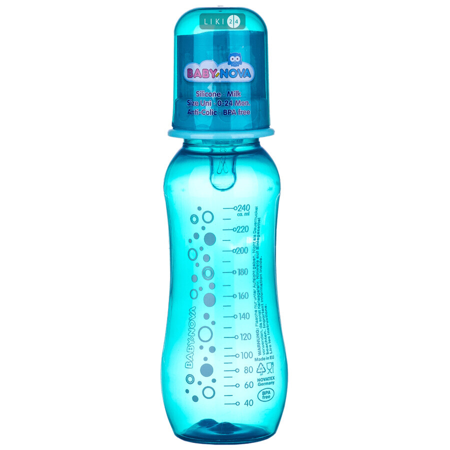 Бутылочка пластиковая Baby-Nova одноцветная 250 мл 42105: цены и характеристики