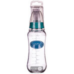 Стеклянная бутылочка для кормления Lindo PK1010 с талией и силиконовой соской 250 мл: цены и характеристики