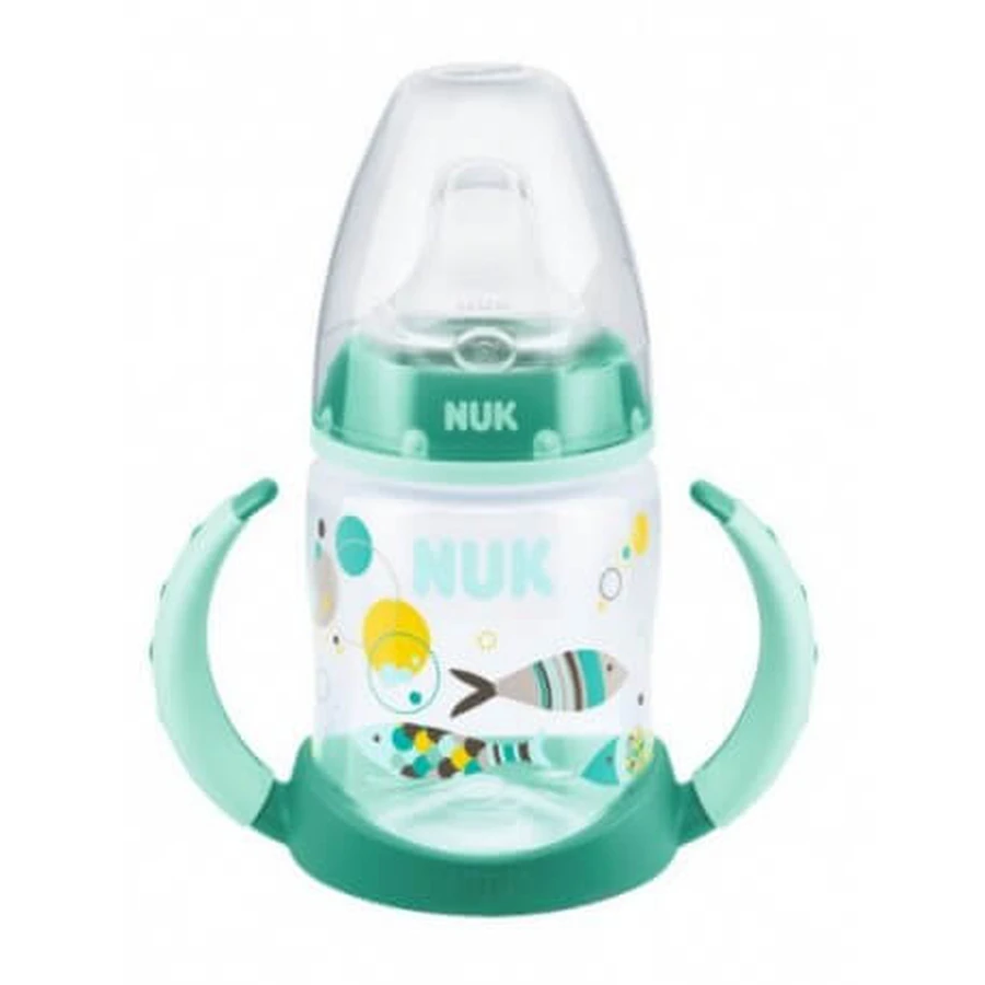 Пляшка NUK First Choice пластикова + силіконова насадка для пиття з ручкою 150 мл (в асортименті): ціни та характеристики