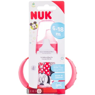 Бутылочка NUK First Choice Disney Mickey красная + силиконовая насадка для питья 150 мл